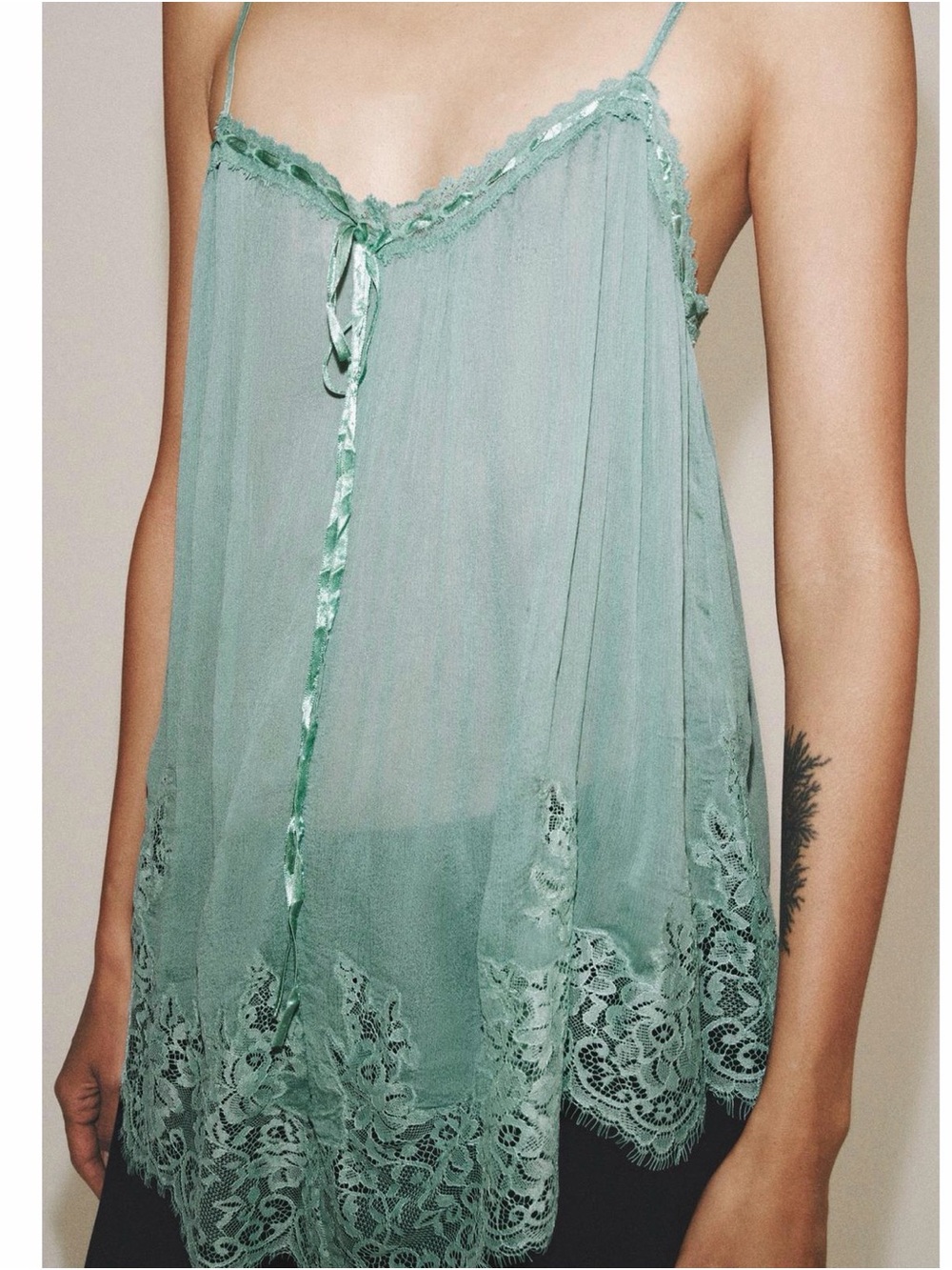NWT Zara Women’s Collection Turquoise Lace Strap Top Camisole Medium 5107/091